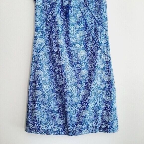 NOUGAT LONDON Sleeveless Mini Dress Floral Paisley Blue Sz 2 - Picture 4 of 11